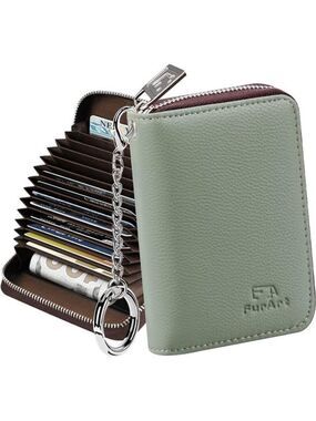 Womens Wallet RFID Blocking Credit Card Wallet Keychain Business Card Holder